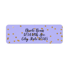 Paars & Goud Confetti Stippen Moderne Glamour Glam Etiket