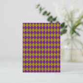 Paars & Goud Diamant Glitter Briefkaart (Staand voorkant)