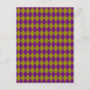 Paars & Goud Diamant Glitter Briefkaart