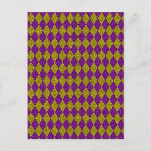 Paars & Goud Diamant Glitter Briefkaart (Voorkant)