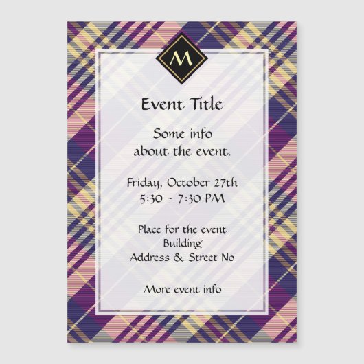 Paars, goud en blauw Tartan (Voorkant)