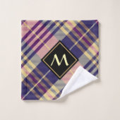 Paars, goud en blauw Tartan Bad Handdoek (Wasdoekje)