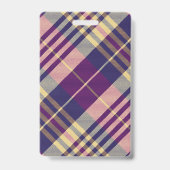Paars, goud en blauw Tartan Badge (Achterkant)