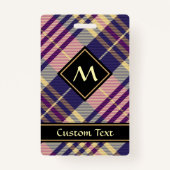 Paars, goud en blauw Tartan Badge (Voorkant)