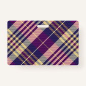 Paars, goud en blauw Tartan Badge (Achterkant)
