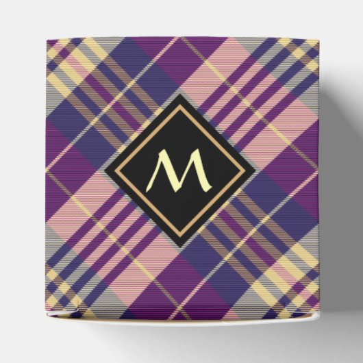 Paars, goud en blauw Tartan Bedankdoosjes (Bovenkant)