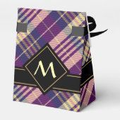 Paars, goud en blauw Tartan Bedankdoosjes (Achterkant)