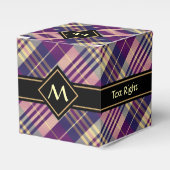 Paars, goud en blauw Tartan Bedankdoosjes (Voorkant Zijde)