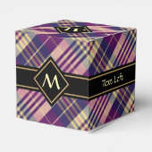 Paars, goud en blauw Tartan Bedankdoosjes (Achterkant)
