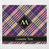 Paars, goud en blauw Tartan Bier Etiket (Enkel label)