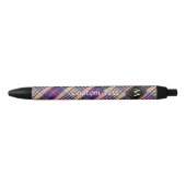 Paars, goud en blauw Tartan Blauwe Inkt Pen (Voorkant)