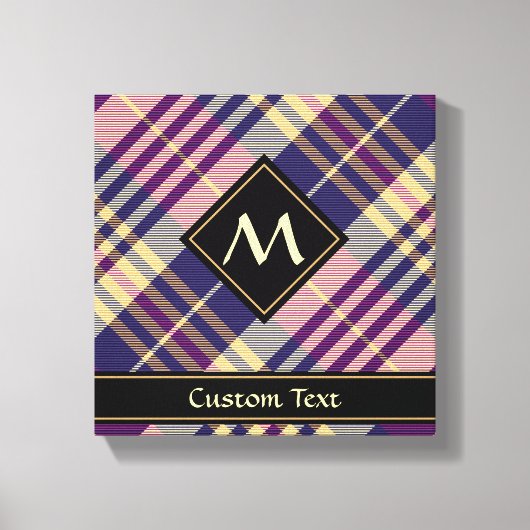 Paars, Goud en Blauw Tartan Canvas Afdruk (Voorkant)
