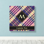 Paars, goud en blauw Tartan Canvas Afdruk (Insitu (Houten vloer))