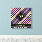 Paars, Goud en Blauw Tartan Canvas Afdruk (Insitu (Houten vloer))