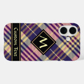 Paars, goud en blauw Tartan Case-Mate iPhone Case (Achterkant (horizontaal))