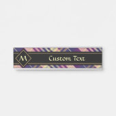 Paars, goud en blauw Tartan Deurbordje (Voorkant)