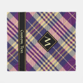 Paars, goud en blauw Tartan Fleece Deken (Voorkant (Horizontaal))