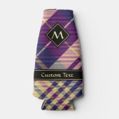 Paars, goud en blauw Tartan Flesjeskoeler (Voorkant)