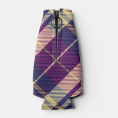 Paars, goud en blauw Tartan Flesjeskoeler (Achterkant)