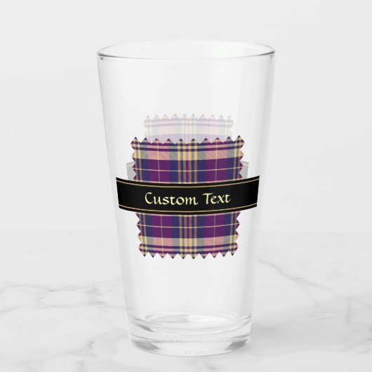 Paars, goud en blauw Tartan Glas (Achterkant)