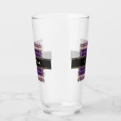 Paars, goud en blauw Tartan Glas (Rechts)