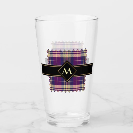 Paars, goud en blauw Tartan Glas (Voorkant)