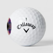 Paars, goud en blauw Tartan Golfballen (Logo)