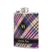 Paars, goud en blauw Tartan Heupfles (Links)