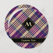 Paars, goud en blauw Tartan Kaart (Voorkant / Achterkant)