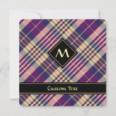 Paars, goud en blauw Tartan Kaart (Voorkant)