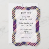 Paars, goud en blauw Tartan Kaart (Achterkant)