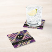Paars, goud en blauw Tartan Kartonnen Onderzetters (Insitu)