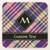 Paars, goud en blauw Tartan Kartonnen Onderzetters (Voorkant)