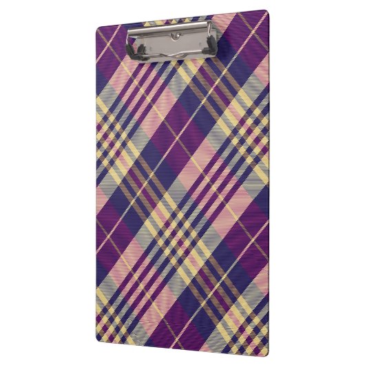 Paars, goud en blauw Tartan Klembord (Links)