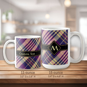 Paars, goud en blauw Tartan Koffiemok