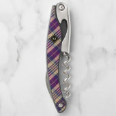 Paars, goud en blauw Tartan Kurkentrekker (Achterkant)