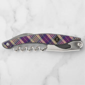 Paars, goud en blauw Tartan Kurkentrekker (Achterkant)