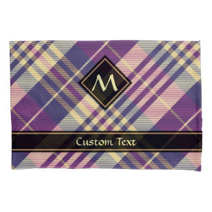 Paars, goud en blauw Tartan Kussensloop