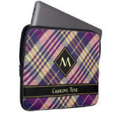 Paars, goud en blauw Tartan Laptop Sleeve (Voorkant Rechts)