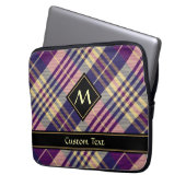 Paars, goud en blauw Tartan Laptop Sleeve (Voorkant Links)