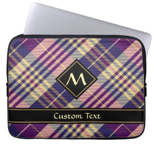 Paars, goud en blauw Tartan Laptop Sleeve