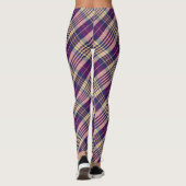 Paars, goud en blauw Tartan Leggings (Achterkant)
