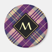 Paars, goud en blauw Tartan Magneet (Voorkant)