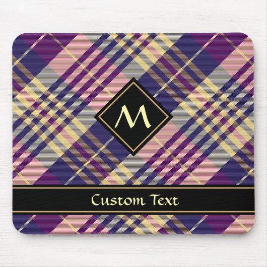 Paars, goud en blauw Tartan Muismat (Voorkant)