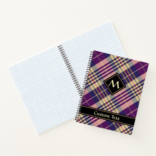 Paars, goud en blauw Tartan Notitieboek (Binnen)