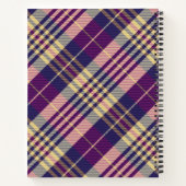 Paars, goud en blauw Tartan Notitieboek (Achterkant)