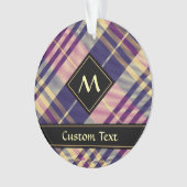 Paars, goud en blauw Tartan Ornament (voorkant)