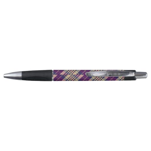 Paars, goud en blauw Tartan Pen (Achterkant)