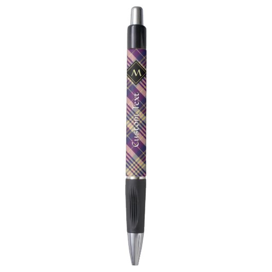 Paars, goud en blauw Tartan Pen (Voorkant Verticaal)