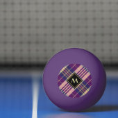 Paars, goud en blauw Tartan Pingpongbal (Net)